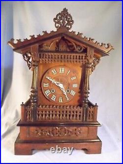 19c Large Antique Black Forest Two Train Fusee Cuckoo Clock C1880 Working Order