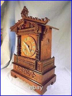 19c Large Antique Black Forest Two Train Fusee Cuckoo Clock C1880 Working Order