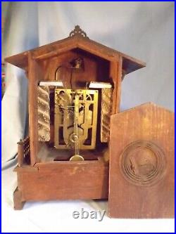 19c Large Antique Black Forest Two Train Fusee Cuckoo Clock C1880 Working Order