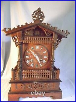 19c Large Antique Black Forest Two Train Fusee Cuckoo Clock C1880 Working Order