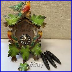 Antique Black Forest Germany Cuckoo Clock Birds Tales Of Vienna Woods As Is
