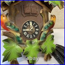 Antique Black Forest Germany Cuckoo Clock Birds Tales Of Vienna Woods As Is