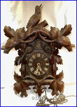 Antique German Black Forest Cuckoo Wall Clock By Gebrunder Kuner