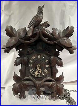 Antique German Black Forest Cuckoo Wall Clock By Gebrunder Kuner