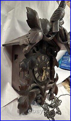 Antique German Black Forest Cuckoo Wall Clock By Gebrunder Kuner