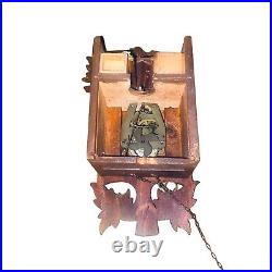 Antique Wooden Black Forest Cuckoo Clock For Spare Parts Or Repair Only