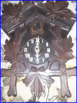Antique Working German Black Forest Cuckoo Clock Dam Wiedel Triberg Germany