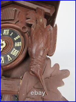 Antique hunter cuckoo clock GERMANY old weights Black Forest GM ANGEM
