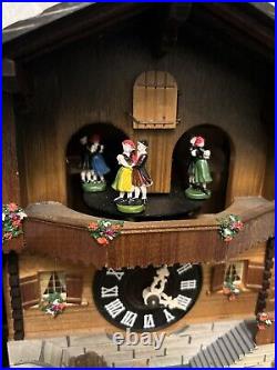 Cuckoo Clock Black Forest House With German Music Untested See All Pictures