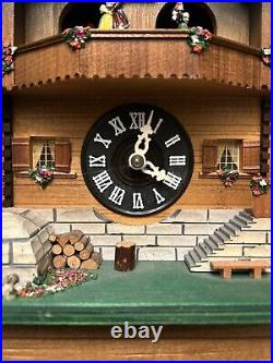 Cuckoo Clock Black Forest House With German Music Untested See All Pictures