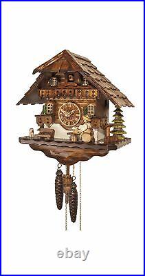 Cuckoo Clock Black Forest house with moving beer drinker EN 4592 NEW