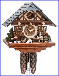 Cuckoo Clock Black Forest house with moving beer drinker KA 894 EX NEW