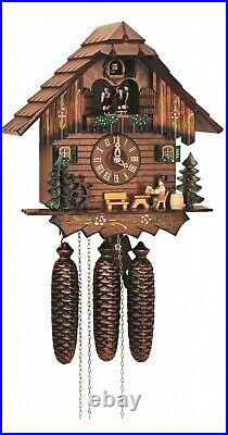 Cuckoo Clock Black Forest house with moving beer drinker a. SC 8TMT 5403/10 NEW