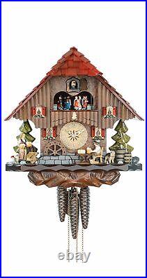 Cuckoo Clock Black Forest house with moving beer drinker and mi. KA 3691 EX NEW