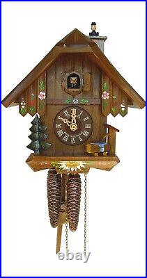 Cuckoo Clock Black Forest house with moving chimney sweep SC 7063/10 NEW