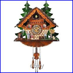 Cuckoo Clock Traditional Chalet Black Forest House Clock Handcrafted Wooden W