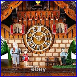 Cuckoo Clock Traditional Chalet Black Forest House Clock Handcrafted Wooden W