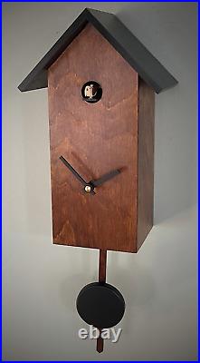Cuckoo clock germany wood brown black design quartz battery operated modern