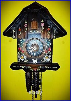 D. HÖNES Painted Flowers 1 Day Cuckoo Clock