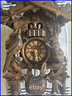 Der Frohliche Wanderer Edelweiss German Black Forest Cuckoo Clock