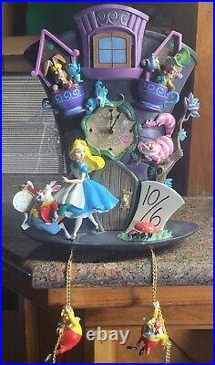 Disney Alice in Wonderland Mad Hatter Light Up Cuckoo Clock I'm Late Chime