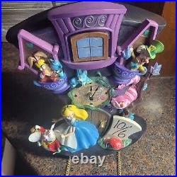 Disney Alice in Wonderland Mad Hatter Light Up Cuckoo Clock I'm Late Chime