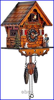 Kintrot Cuckoo Clock Black Forest House Antique Clock Wood Retro Pendulum Clock