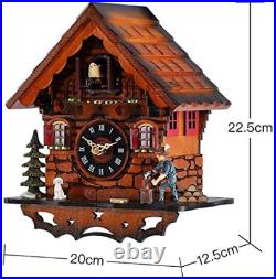 Kintrot Cuckoo Clock Black Forest House Antique Clock Wood Retro Pendulum Clock