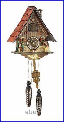 Quartz Cuckoo Clock Black forest house TU 466 Q NEW