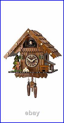 Quartz Cuckoo Clock Black forest house with music EN 405 QM NEW