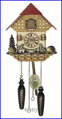 Quartz Cuckoo Clock Black forest house with music TU 4245 QM NEW