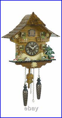 Quartz Cuckoo Clock Black forest house with music TU 436 QM NEW