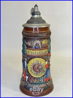 RARE Black Forest Cuckoo Clock Schwarzwald Relief LE German Stoneware Beer Stein