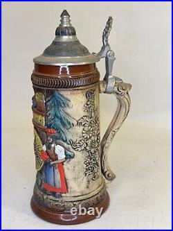 RARE Black Forest Cuckoo Clock Schwarzwald Relief LE German Stoneware Beer Stein