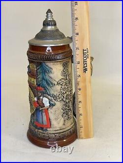 RARE Black Forest Cuckoo Clock Schwarzwald Relief LE German Stoneware Beer Stein