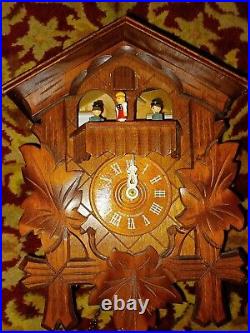 @@SALE@@Vintage Black Forest Cuckoo Clock Dancers Musical EXC COND