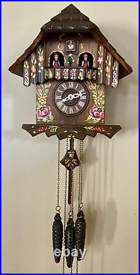 VTG Cuckoo Clock West Germany Musical Dancers Animated Regula 1 Day MINT (VIDEO)