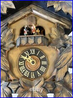 Vintage Cuckoo Clock Rhapsodie Suedoise Moulin Rouge With Dancers, Needs Repair
