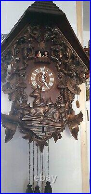 Vintage Cuckoo Clocks original germany 8 day Black Forest giant 94/64 cm